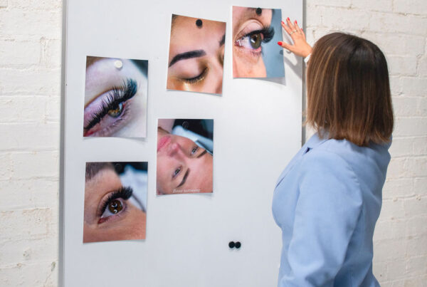 Aiste teaching a lash training course at the Astise studio in Rosebery