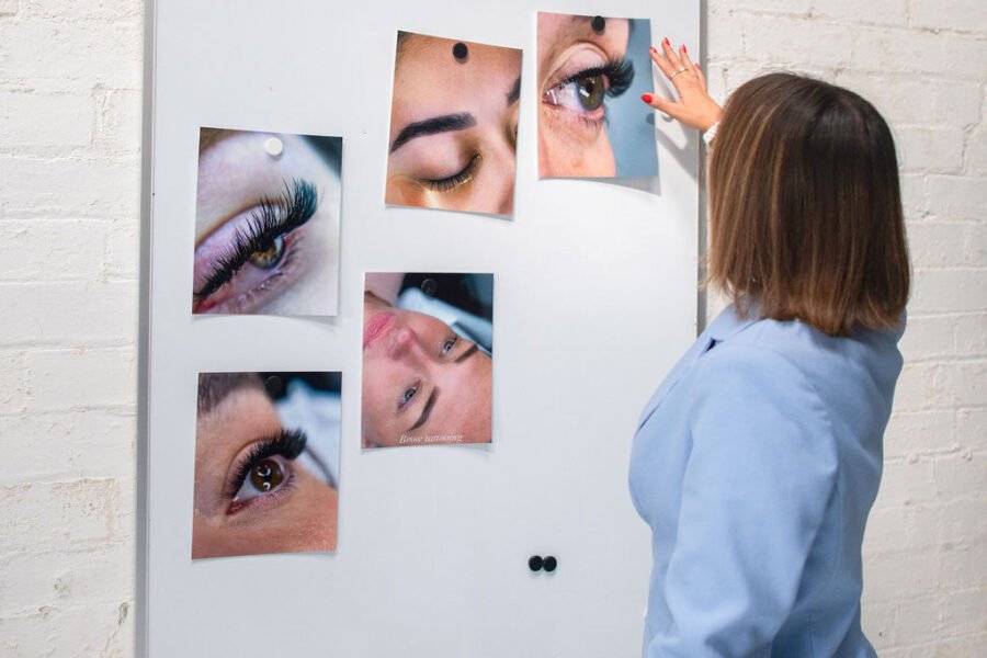 Aiste teaching a lash training course at the Astise studio in Rosebery